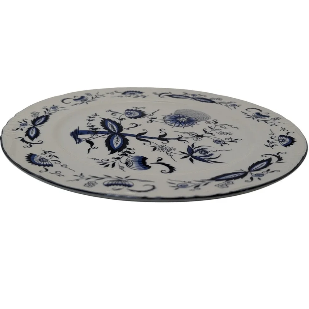 Vintage House of Prill Dinner Plate‎ Blue Onion Hand Painted Mid Century Modern